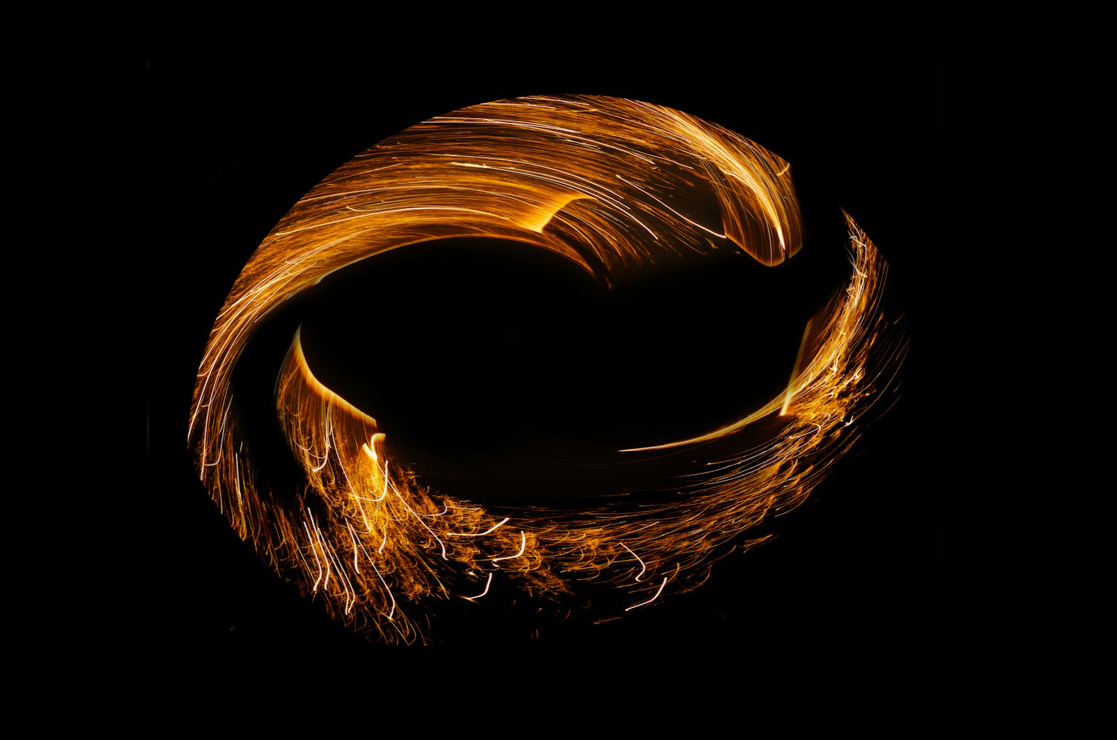 Fire spinning in a circular motion.